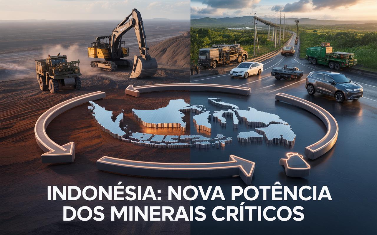 Após restringir exportações e atrair bilhões em investimentos estrangeiros, a Indonésia se transforma em território estratégico na disputa global por níquel, cobalto e baterias que sustentam a indústria automotiva elétrica, militar e energética do sé